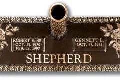 bronze-headstone-Ribbon-and-Rose-Inlaid-Border-C97-507