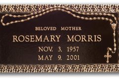 bronze-headstone-Single-Rosary-Inlaid-Border-C95-118